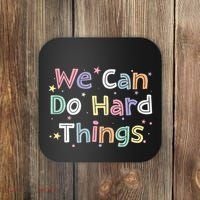 Retro We Can Do Hard Things Teacher Back To School Coaster thumb 0