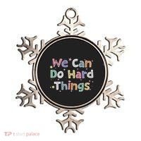 Retro We Can Do Hard Things Teacher Back To School Ornament thumb 0