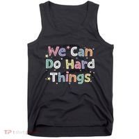 Retro We Can Do Hard Things Teacher Back To School Tank Top thumb 0