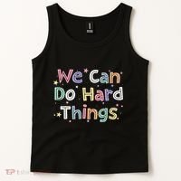 Retro We Can Do Hard Things Teacher Back To School Tank Top thumb 2