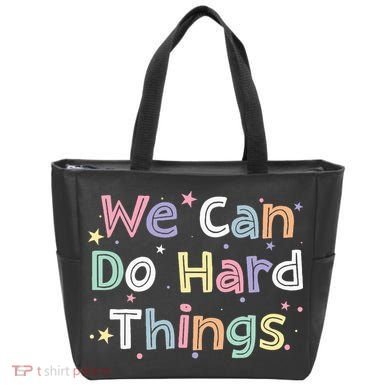 Retro We Can Do Hard Things Teacher Back To School Tote Bag