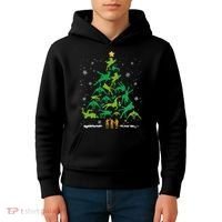 Retro Wrestling Christmas Tree Xmas Wrestling Player Lover Kids Hoodie thumb 4