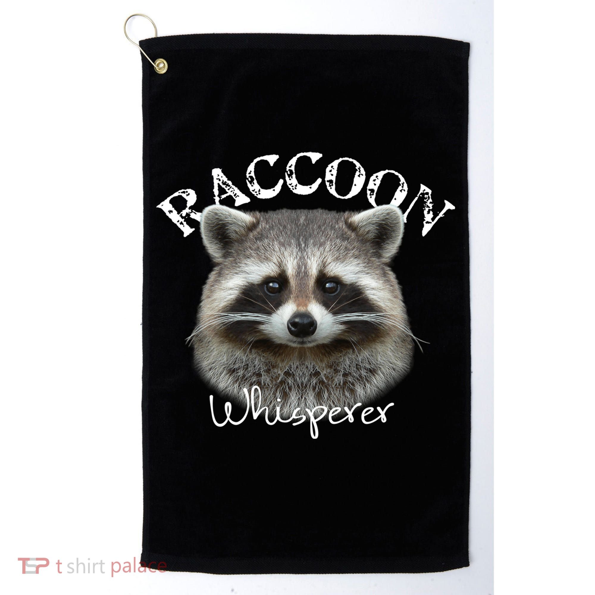 Raccoon Whisperer Cute Raccoon Golf Towel