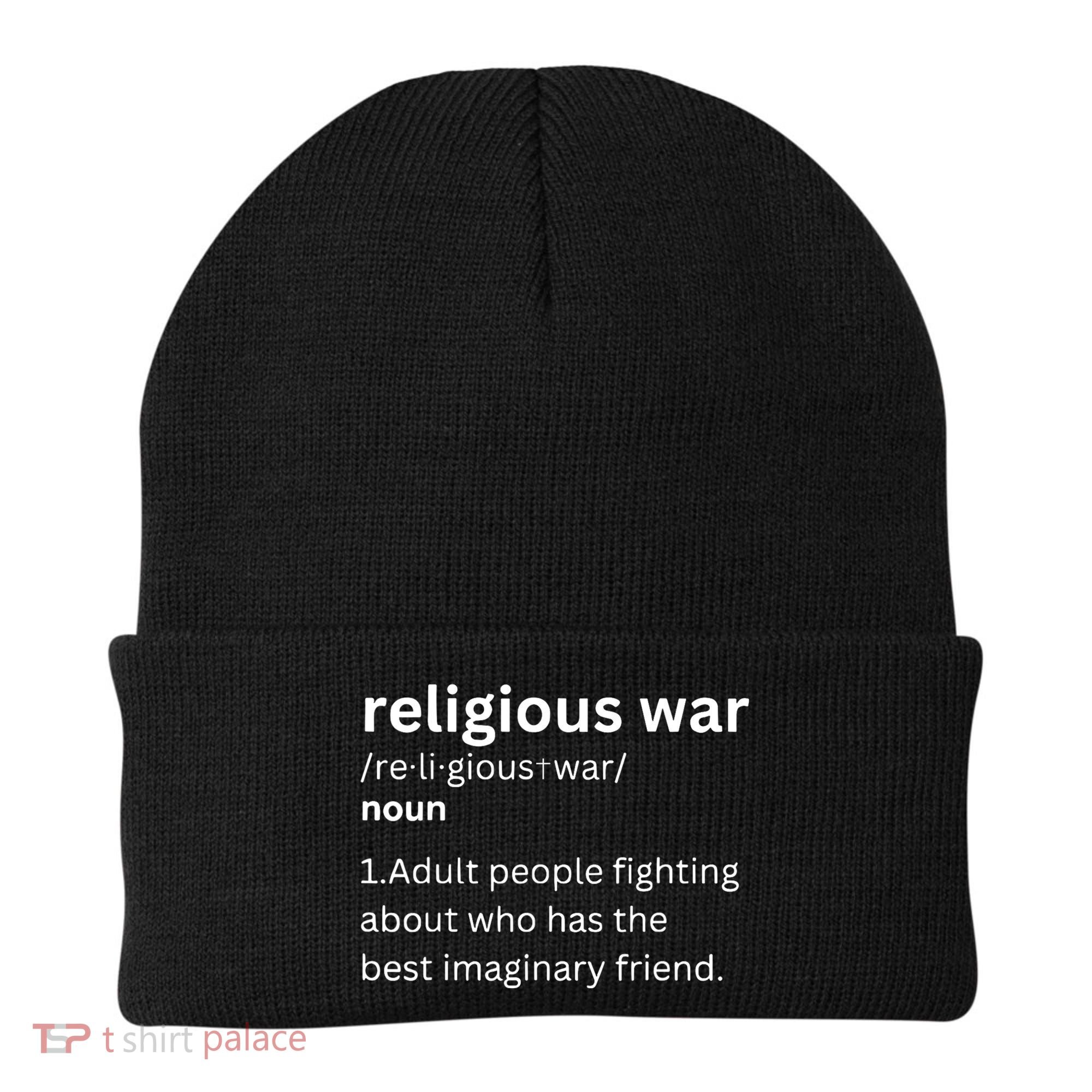 Religious War Definition Aldult People Fighting Funny Jesus Beanie