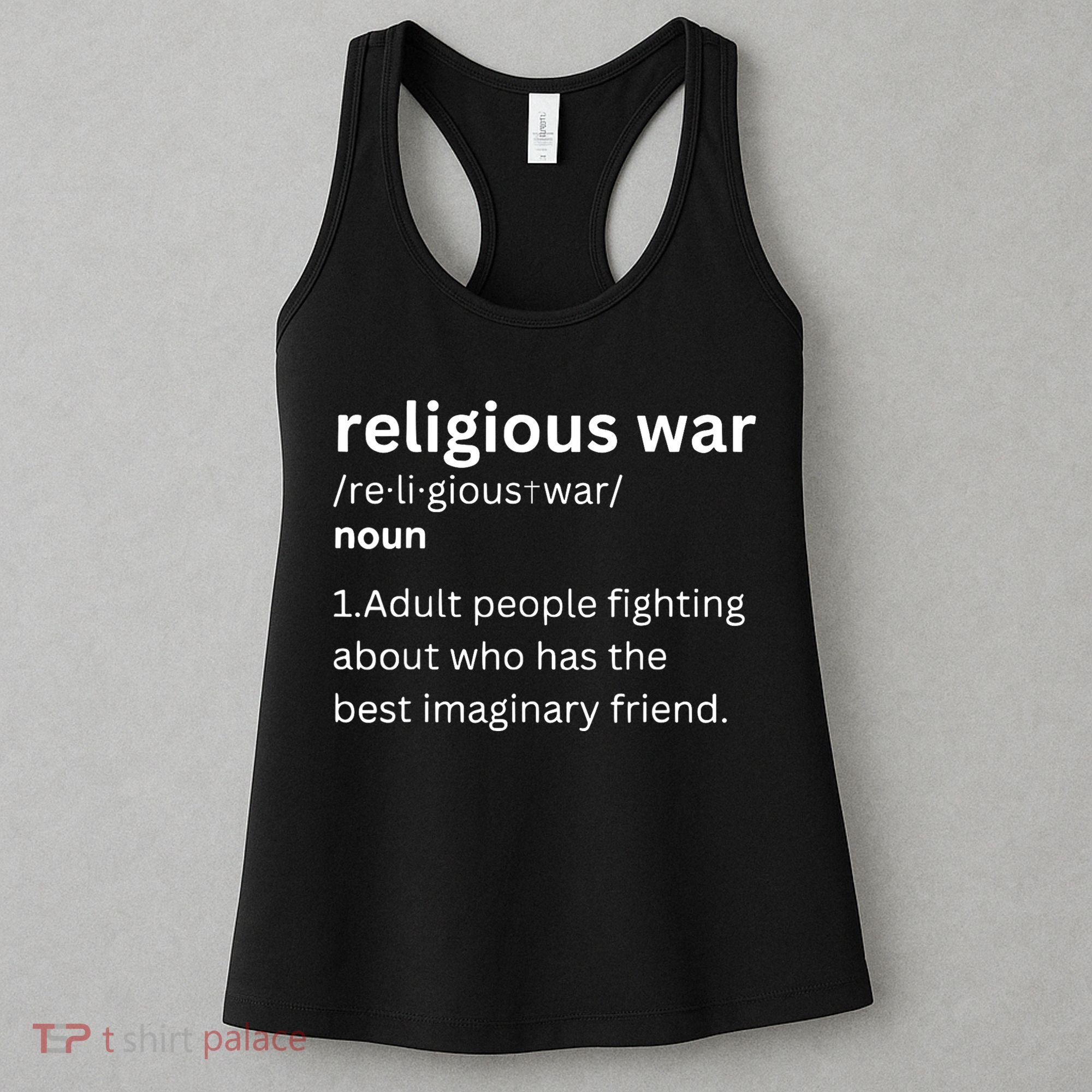 Religious War Definition Aldult People Fighting Funny Jesus Women's Tank Top