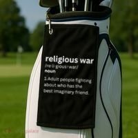 Religious War Definition Aldult People Fighting Funny Jesus Golf Towel thumb 2