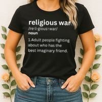 Religious War Definition Aldult People Fighting Funny Jesus Women's T-Shirt thumb 2