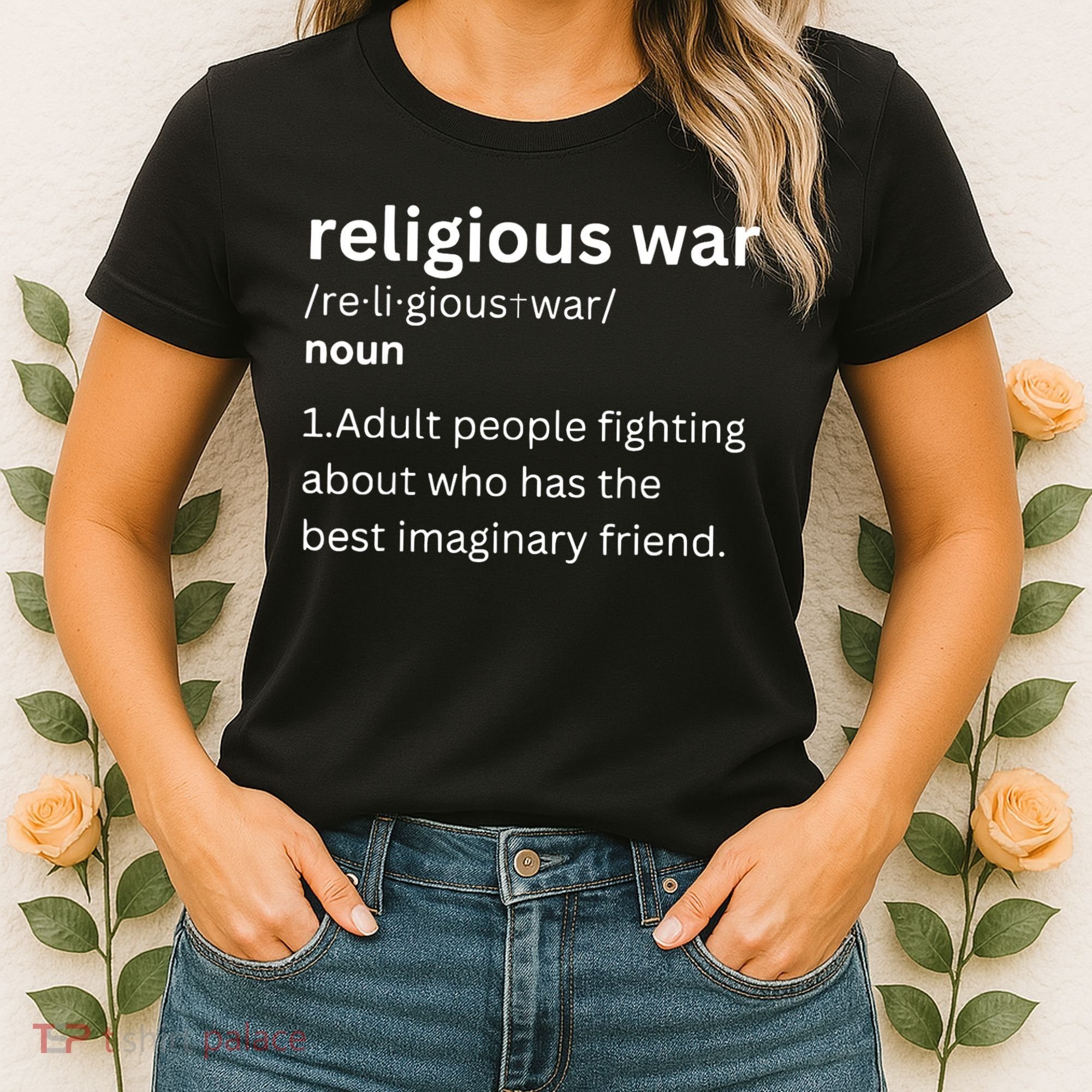 Religious War Definition Aldult People Fighting Funny Jesus Women's T-Shirt