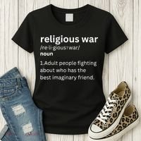 Religious War Definition Aldult People Fighting Funny Jesus Women's T-Shirt thumb 3