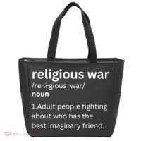 Religious War Definition Aldult People Fighting Funny Jesus Tote Bag thumb 0