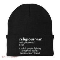 Religious War Definition Aldult People Fighting Funny Jesus Beanie thumb 0