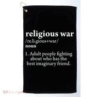 Religious War Definition Aldult People Fighting Funny Jesus Golf Towel thumb 0