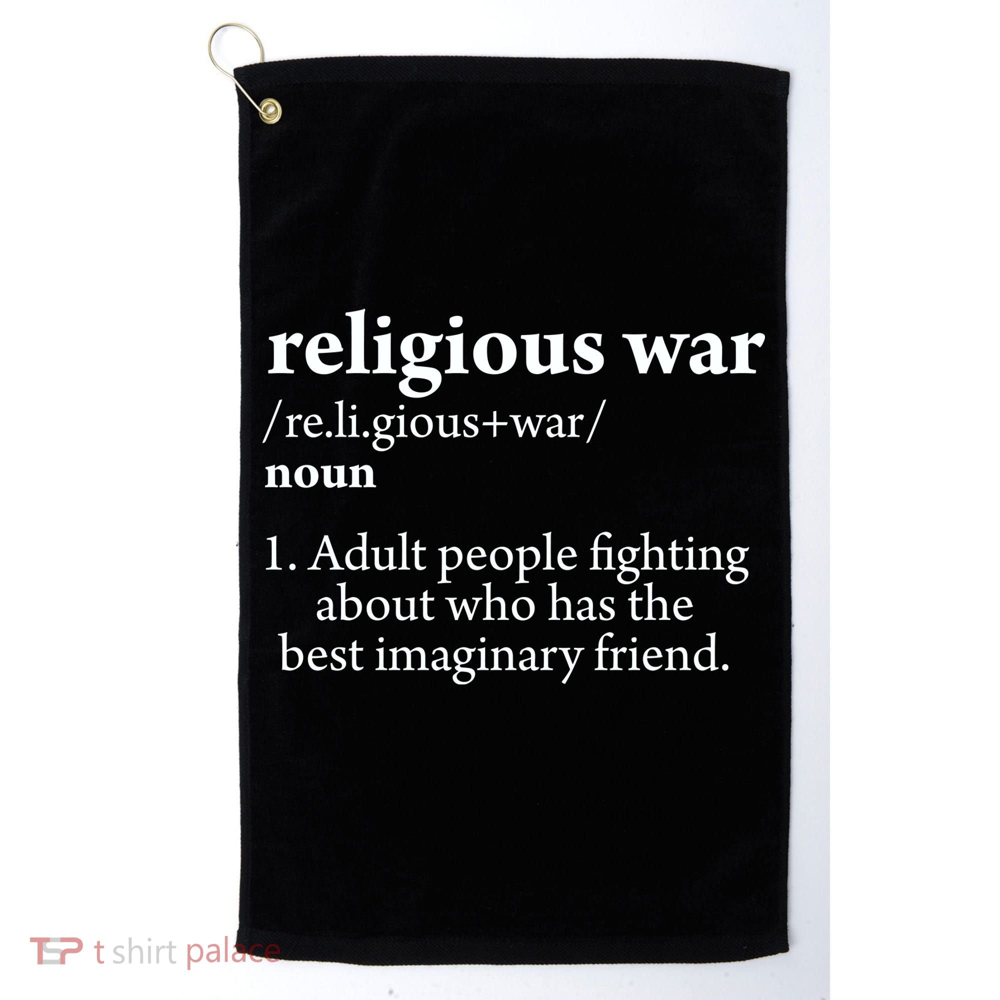 Religious War Definition Aldult People Fighting Funny Jesus Golf Towel