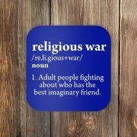 Religious War Definition Aldult People Fighting Funny Jesus Coaster thumb 0
