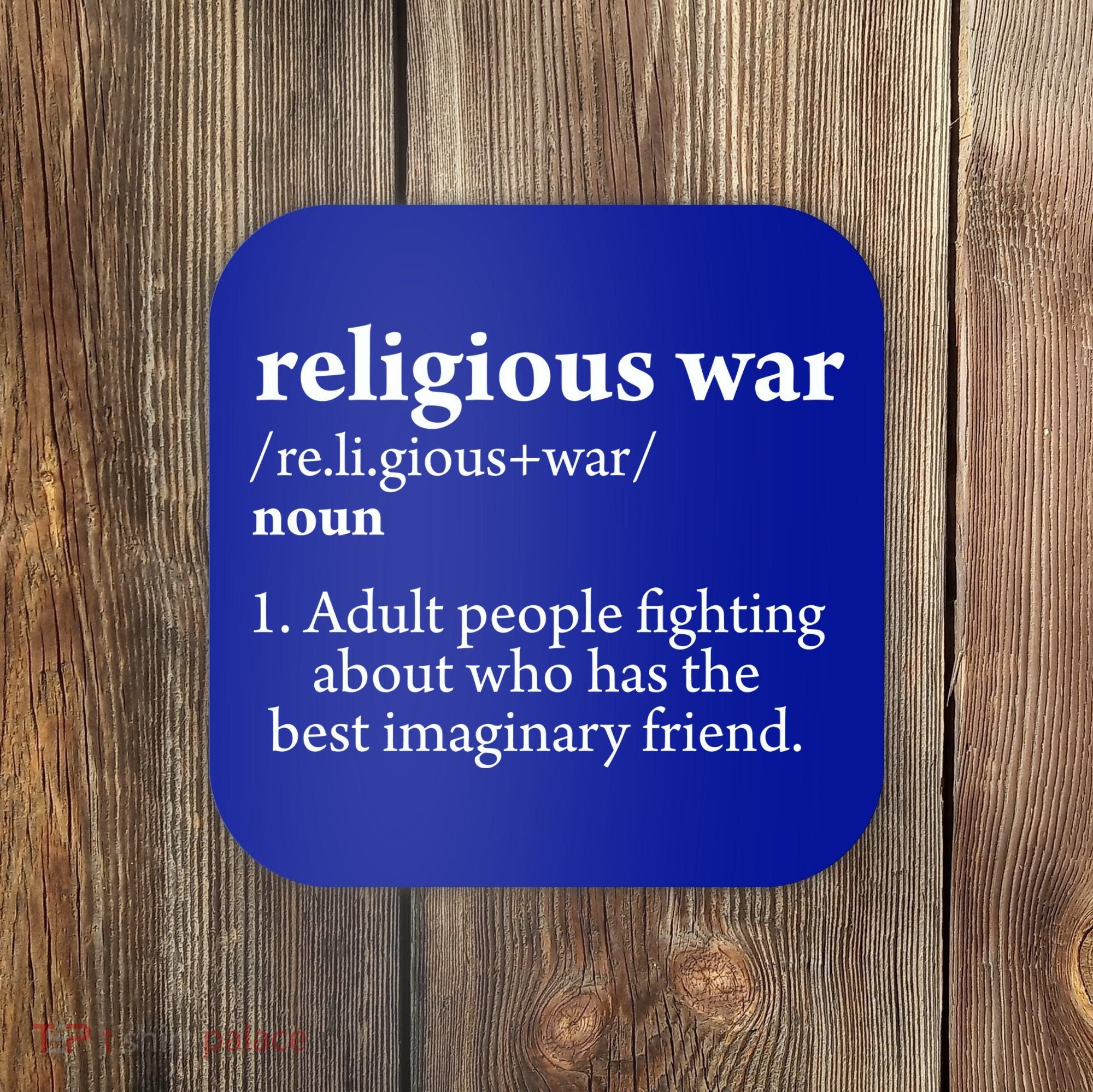 Religious War Definition Aldult People Fighting Funny Jesus Coaster