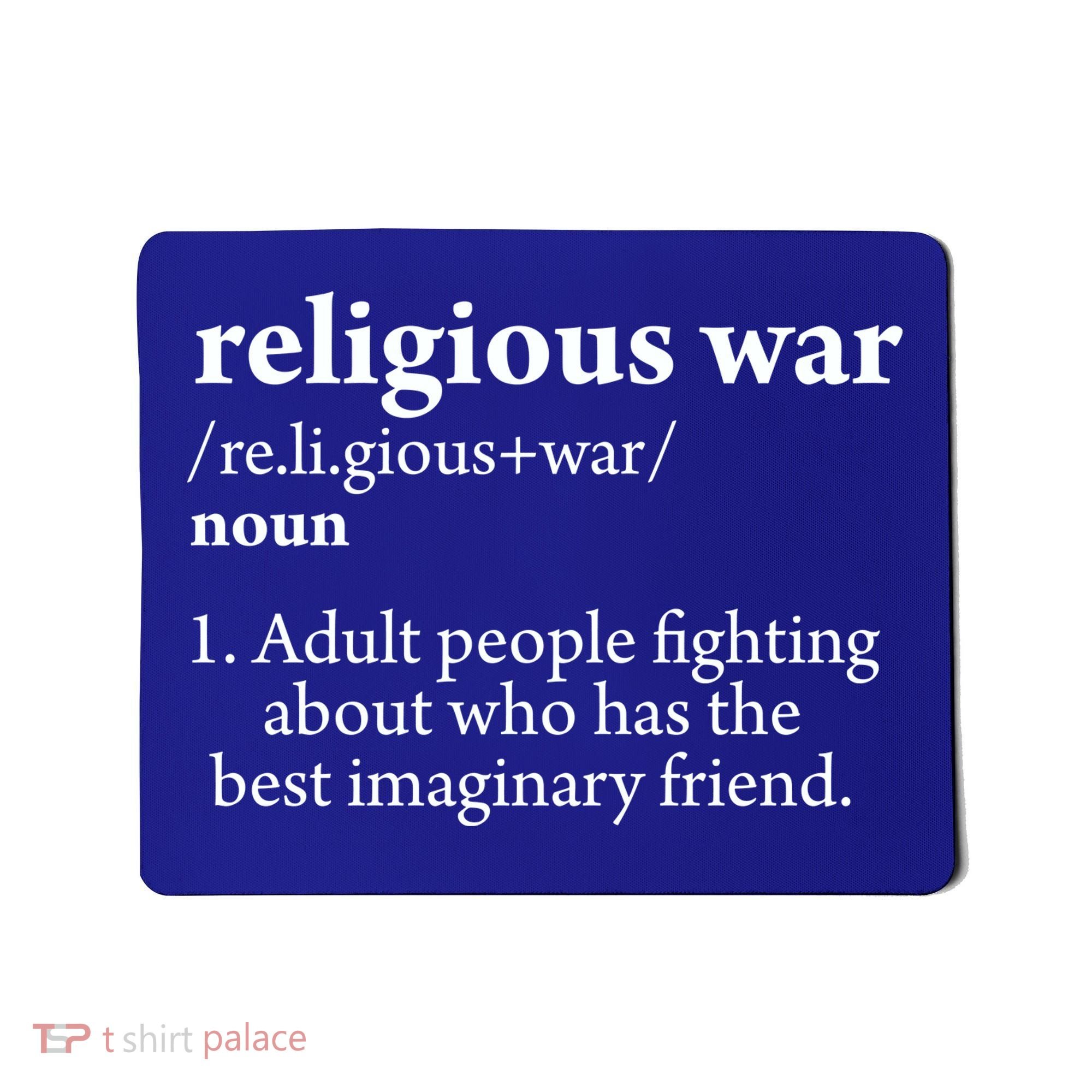 Religious War Definition Aldult People Fighting Funny Jesus Mousepad