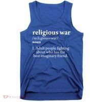Religious War Definition Aldult People Fighting Funny Jesus Tank Top thumb 0