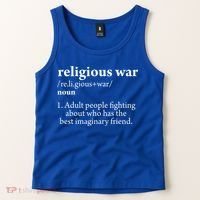 Religious War Definition Aldult People Fighting Funny Jesus Tank Top thumb 2