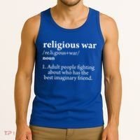 Religious War Definition Aldult People Fighting Funny Jesus Tank Top thumb 3