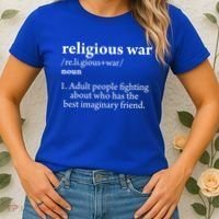 Religious War Definition Aldult People Fighting Funny Jesus Women's T-Shirt thumb 2