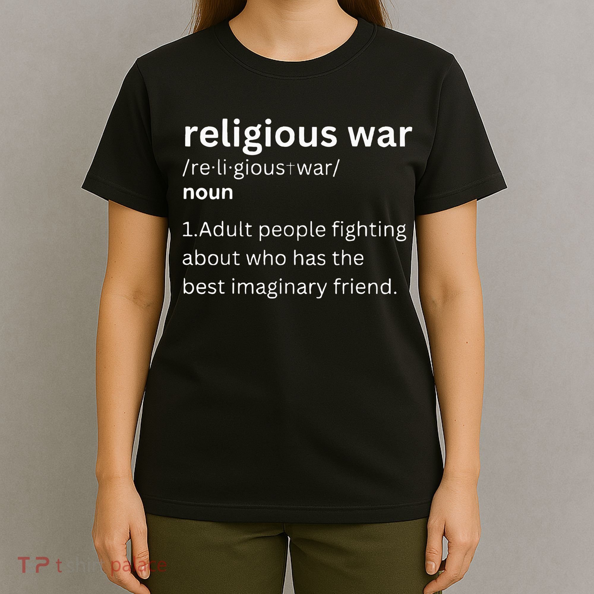 Religious War Definition Aldult People Fighting Funny Jesus T-Shirt