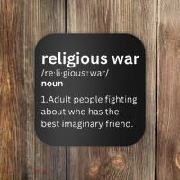 Religious War Definition Aldult People Fighting Funny Jesus Coaster thumb 0