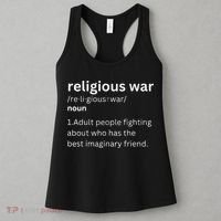 Religious War Definition Aldult People Fighting Funny Jesus Women's Tank Top thumb 3