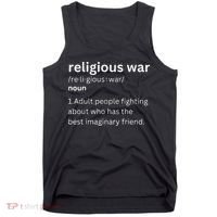 Religious War Definition Aldult People Fighting Funny Jesus Tank Top thumb 0