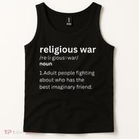 Religious War Definition Aldult People Fighting Funny Jesus Tank Top thumb 2