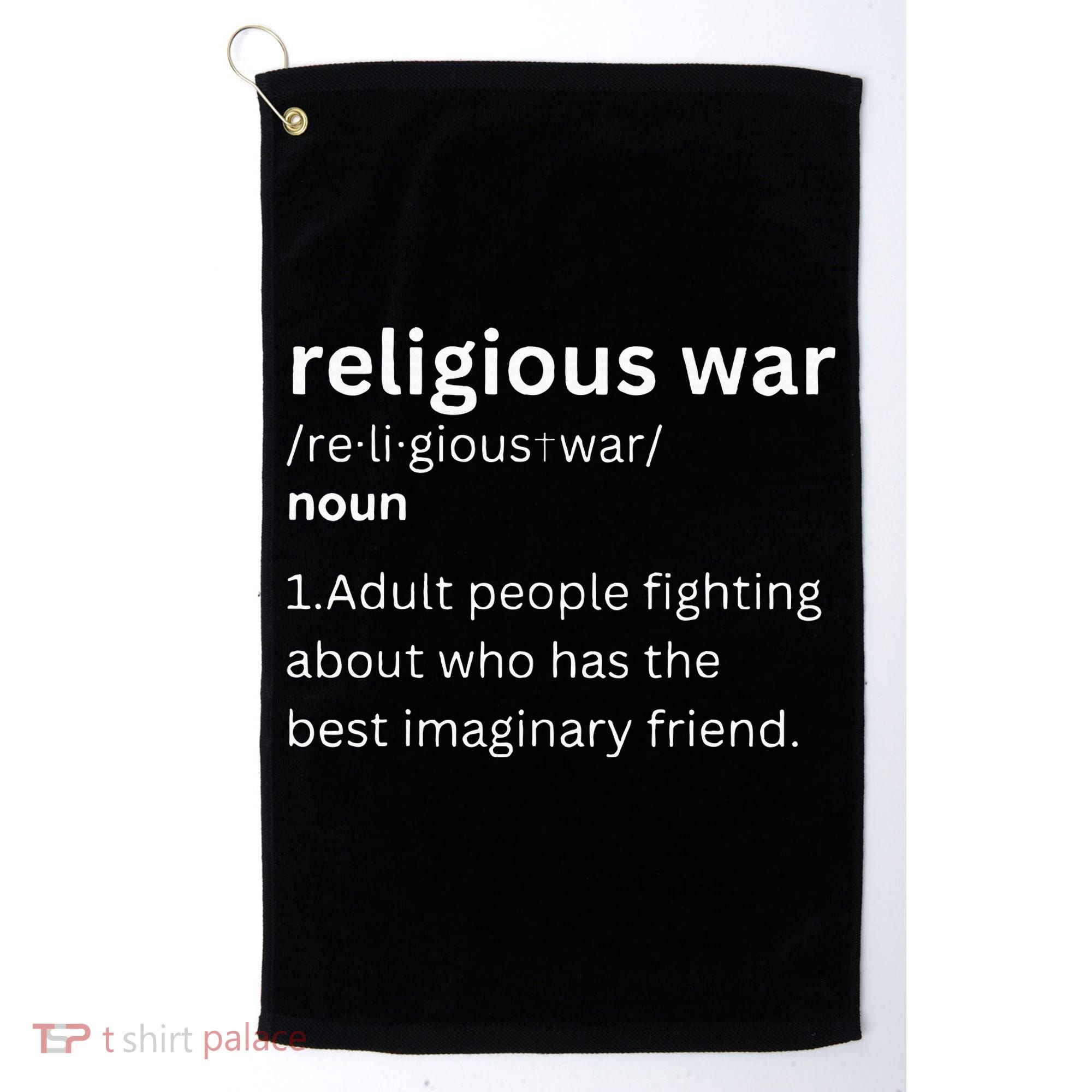 Religious War Definition Aldult People Fighting Funny Jesus Golf Towel