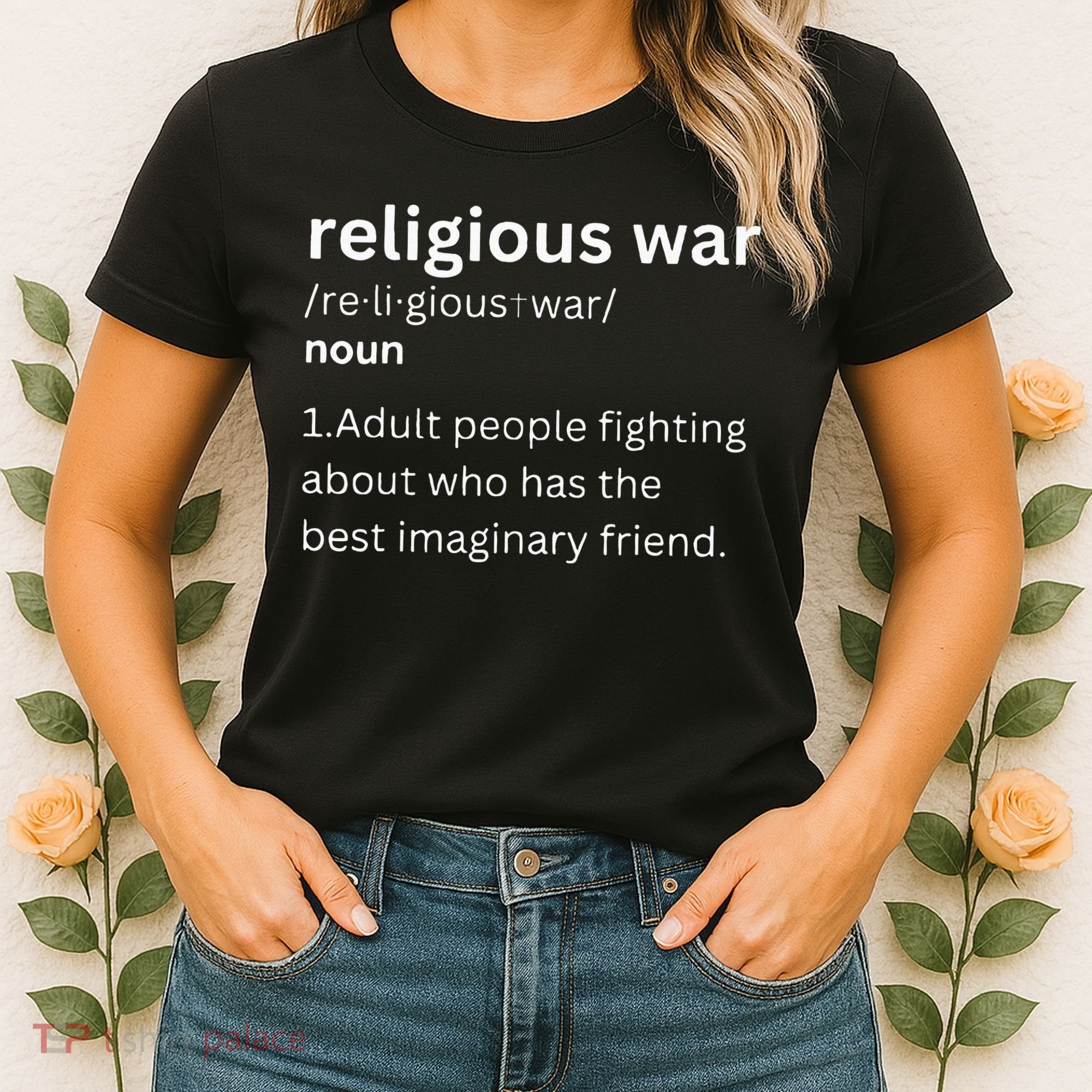 Religious War Definition Aldult People Fighting Funny Jesus Women's T-Shirt