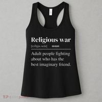 Religious War Definition Funny Offensive Antireligious Activist Women's Tank Top thumb 3