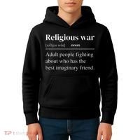 Religious War Definition Funny Offensive Antireligious Activist Kids Hoodie thumb 4