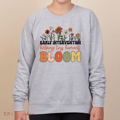 Retro Wildflower Early Intervention Helping Tiny Human Bloom Women's Sweatshirt