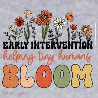 Retro Wildflower Early Intervention Helping Tiny Human Bloom Women's Sweatshirt thumb 2