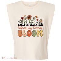 Retro Wildflower Early Intervention Helping Tiny Human Bloom Garment-Dyed Women's Muscle Tee thumb 0