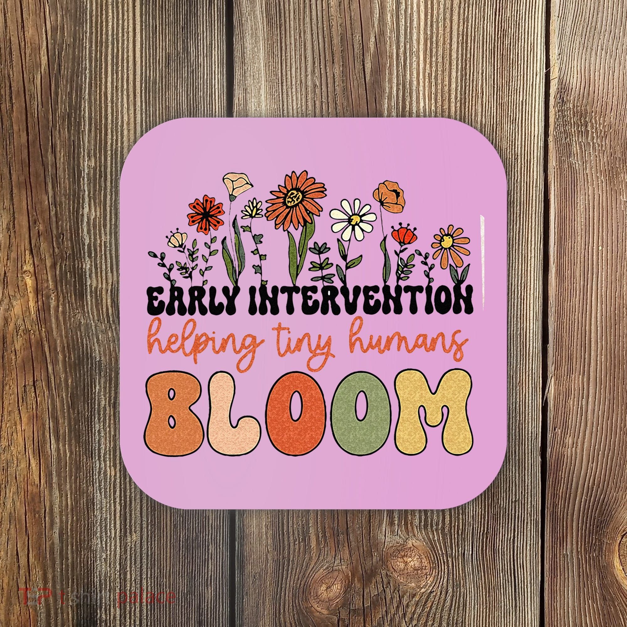 Retro Wildflower Early Intervention Helping Tiny Human Bloom Coaster