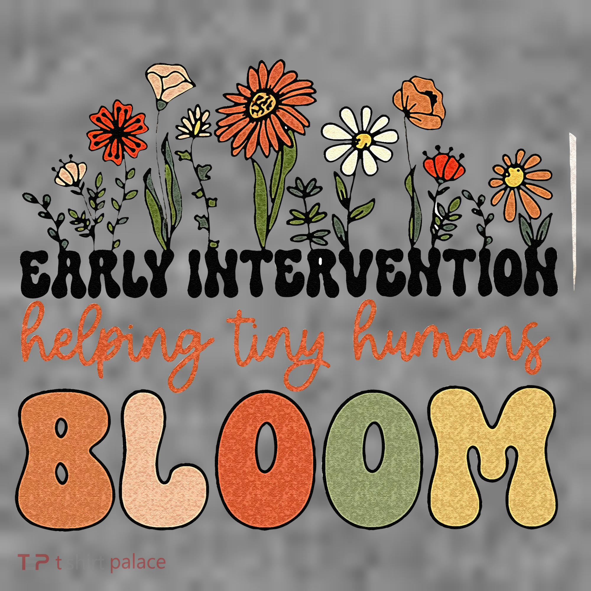 Retro Wildflower Early Intervention Helping Tiny Human Bloom Toddler Hoodie