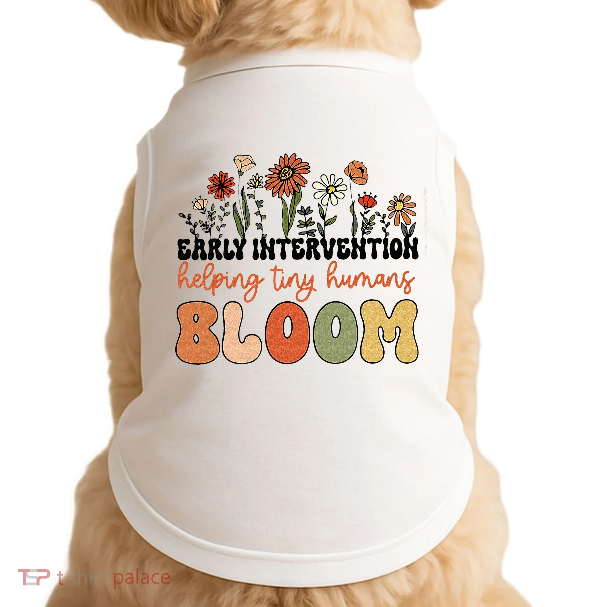 Retro Wildflower Early Intervention Helping Tiny Human Bloom Doggie Tank