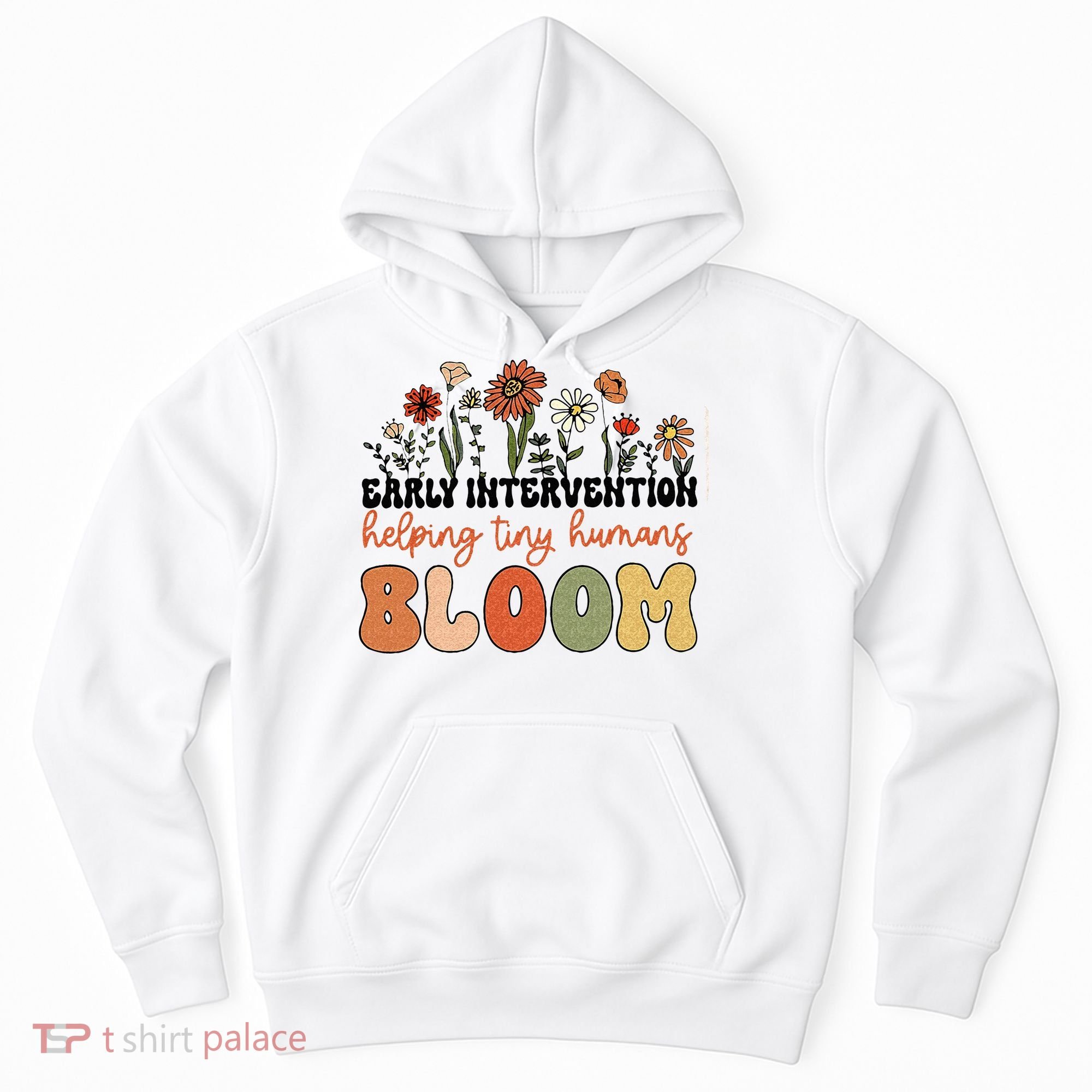 Retro Wildflower Early Intervention Helping Tiny Human Bloom Hoodie