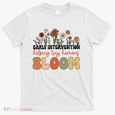 Retro Wildflower Early Intervention Helping Tiny Human Bloom T-Shirt