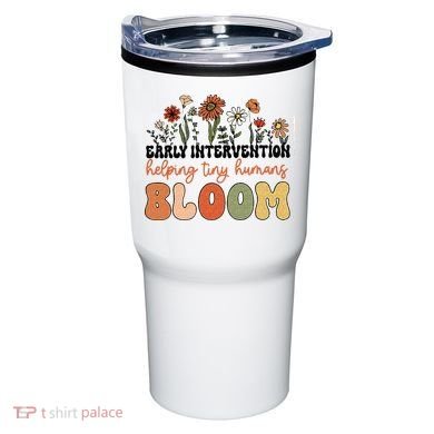 Retro Wildflower Early Intervention Helping Tiny Human Bloom Tumbler