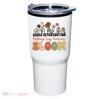 Retro Wildflower Early Intervention Helping Tiny Human Bloom Tumbler thumb 0