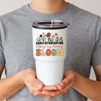 Retro Wildflower Early Intervention Helping Tiny Human Bloom Tumbler thumb 2