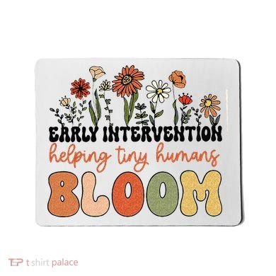 Retro Wildflower Early Intervention Helping Tiny Human Bloom Mousepad