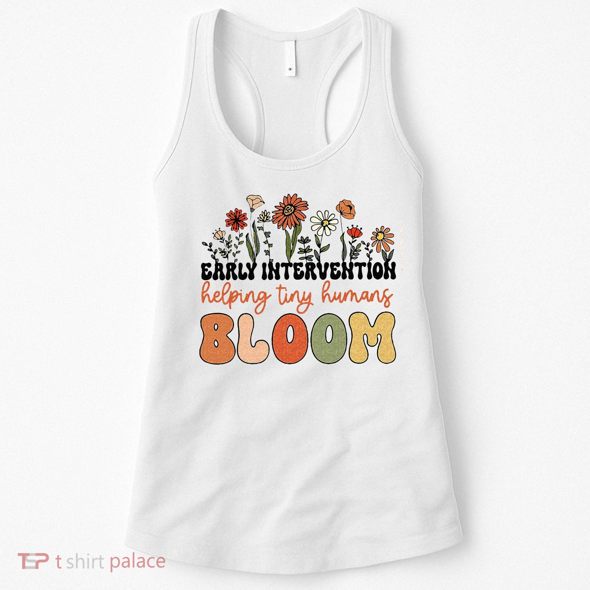 Retro Wildflower Early Intervention Helping Tiny Human Bloom Women's Tank Top
