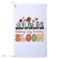 Retro Wildflower Early Intervention Helping Tiny Human Bloom Golf Towel thumb 0