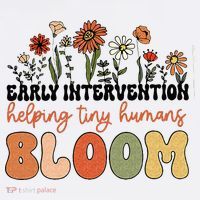 Retro Wildflower Early Intervention Helping Tiny Human Bloom Toddler T-Shirt thumb 4