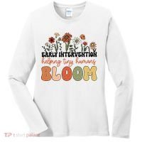 Retro Wildflower Early Intervention Helping Tiny Human Bloom Women's Long Sleeve Shirt thumb 0