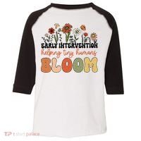 Retro Wildflower Early Intervention Helping Tiny Human Bloom Toddler Fine Jersey T-Shirt thumb 0